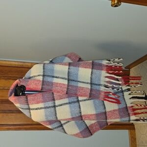 Compliments Red, White, and Blue Brushed Plaid Wrap